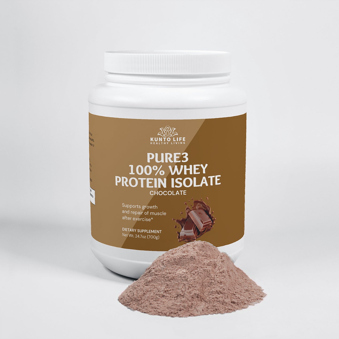 Pure3 100% Whey Protein Isolate (Chocolate) - KuntoLife