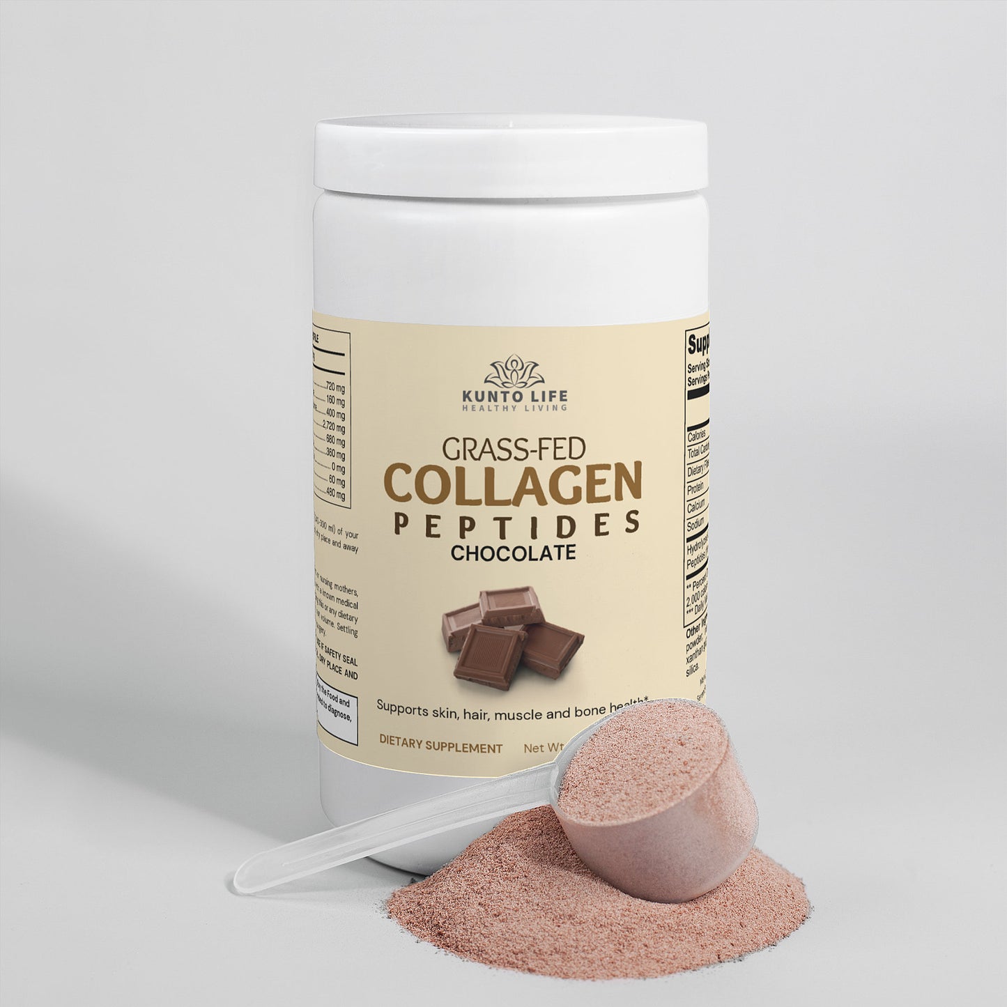 Grass-Fed Collagen Peptides Powder (Chocolate) - KuntoLife